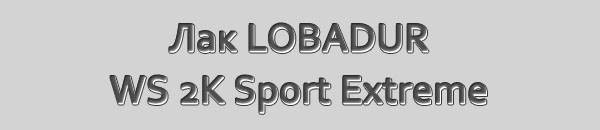Двухкомпонентный паркетный лак LOBADUR WS 2k Sport Extreme